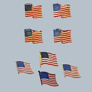 American Flag Hat Lapel Pin Lot Of 8 Patriotic Waving Stars Stripes USA